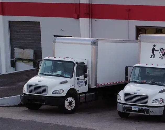 white trucks parked