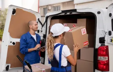 Brooklyn Moving Inc. loading in the truck.